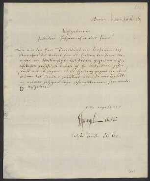 Brief an Friedrich Nicolai : 20.04.1806