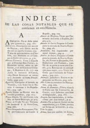 Índice de las cosas notables que se contienen en esta historia.