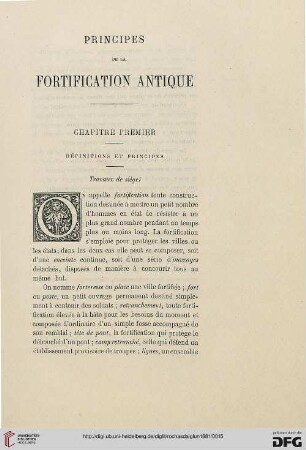 Principes de la Fortification Antique