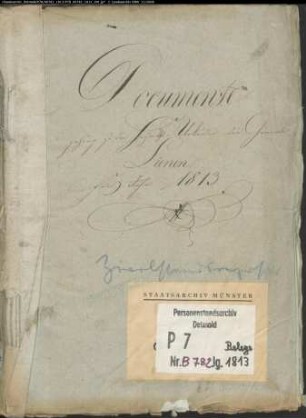 Belegakte zum Heiratsregister 1813 der Mairie Lienen