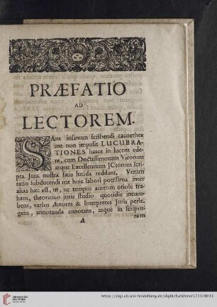 Praefatio Ad Lectorem