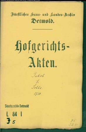 Jakob, Moses, Jude zu Detmold gegen Joh. Ernst Sobbe, Goldschmied zu Detmold - Schuldforderung