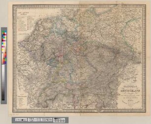General-Karte von Deutschland nebst einem Theile der angrenzenden Länder : mit besonderer Berücksichtigung der befahrenen Eisenbahnen