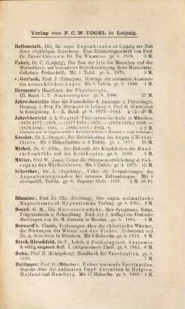 Zeitschrift für vergleichende Augenheilkunde. 1, 1. 1882