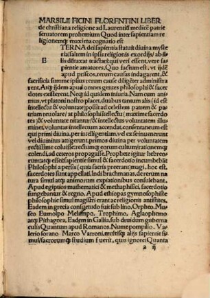 Marsilii Ficini Florentini. De religio[n]e christiana & fidei pietate opusculum