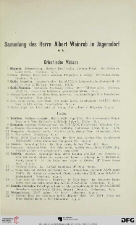 Griechische Münzen (Nr. 1-235)