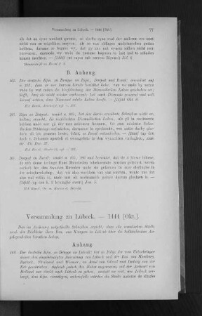 Versammlung zu Lübeck. - 1444 (Okt.).