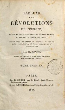 Tableau des revolutions de l'Europe, .... 1