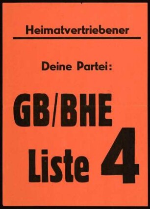 GB/BHE, Bundestagswahl 1957