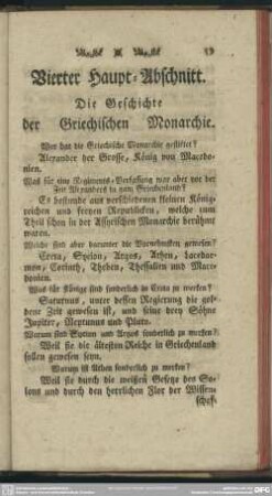 Vierter Haupt-Abschnitt. Die Geschichte der Griechischen Monarchie