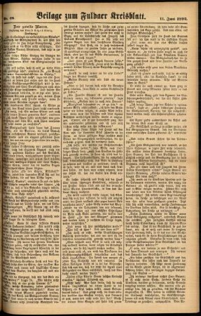 Zweite Ausgabe vom Samstag, den 11. Juni 1892.