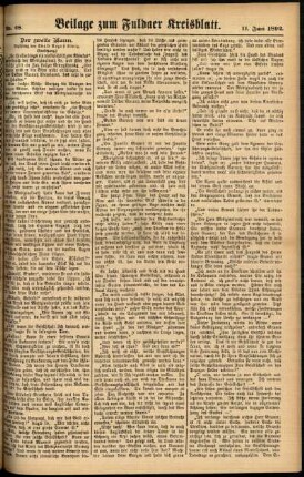 Zweite Ausgabe vom Samstag, den 11. Juni 1892.