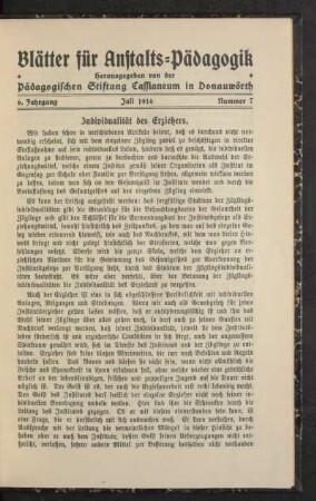 Individualität des Erziehers