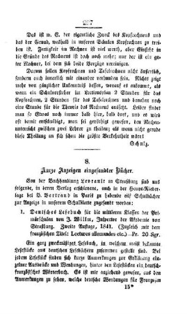 Kurze Anzeigen eingesandter Bücher