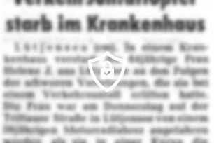 Verkehrsunfallopfer starb im Krankenhaus