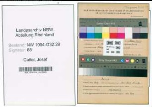 Entnazifizierung Josef Cattel , geb. 03.02.1920 (Zollassistent)