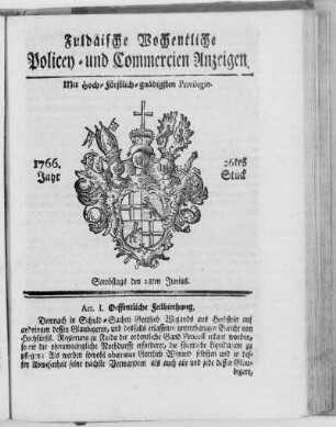 26tes Stück, Ausgabe vom 28. Junius 1766