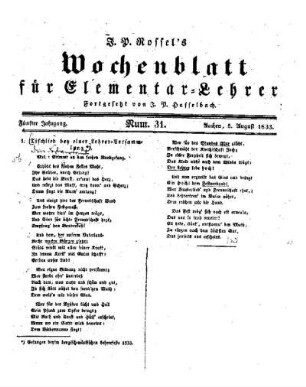 Tischlied bey einer Lehrer-Versammlung