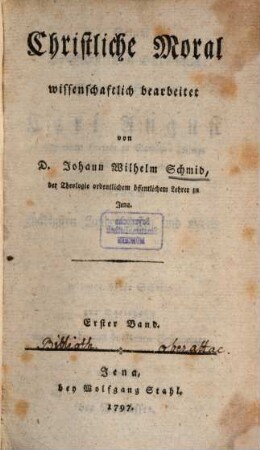 Christliche Moral, 1