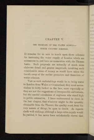 Chapter V. The increase of the water supply - north country schemes.