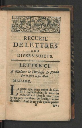 [Lettre CI. - Lettre CXXV.]