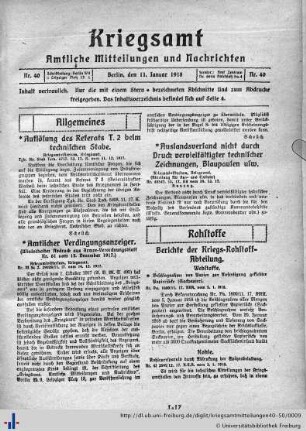 Nr. 40, 11.01.1918