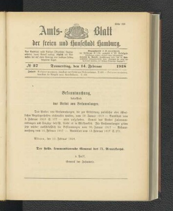 No. 37, 14. Februar 1918