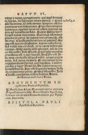 Epistola Pauli Apostoli ad Ephesios.