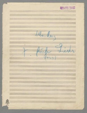 Lieder (1907) - BSB Mus.ms. 17485