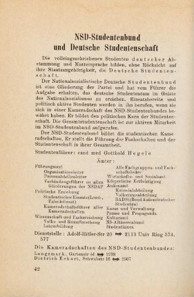 42-43, NSD-Studentenbund und Deutsche Studentenschaft