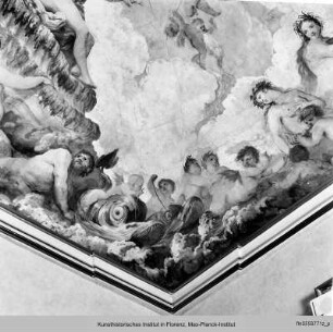 Triumph der Venus und Neptun mit den Tritonen sowie Putten - stanza col affresco trionfo della Venere e tritoni e putti