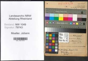 Entnazifizierung Johann Mueller , geb. 07.02.1910 (Schornsteinfeger)