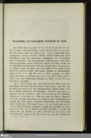 Geographische und topographische Verhältnisse der Stadt