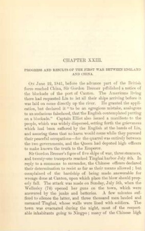 Chapter XXIII. Progress and results of the first war between England and China