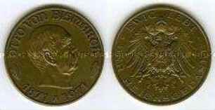 Medaille auf Otto von Bismarck, 100 Jahre Reichsgründung