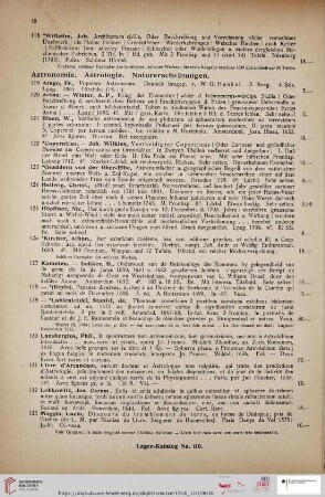 Astronomie. Astrologie. Naturerscheinungen (Nr. 119 - 136)