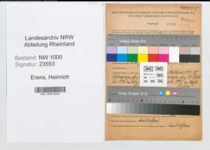 Entnazifizierung Heinrich Erens, geb. 12.08.1892 (Humorist)
