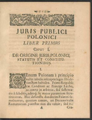 Caput I. De Origine Iuris Polonici, Statutis Et Constitutionibus.