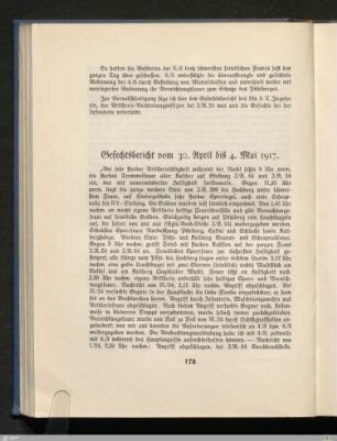 Gefechtsbericht vom 30. April bis 4. Mai 1917