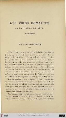 Sér. 4: Les voies romaines de la région de Sétif