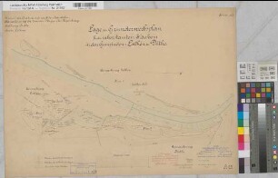 Ems Kanalisierung Blatt 10 Strecke Lathen Haltung Düthe Lage- und Grunderwerbsplan der überstauten Flächen in den Gem. Lathen und Düthe 1891 1 : 2000 49 x 69 kol. Zeichnung A. Franke, Wasserbauinspektor Wasser- und Schiffahrtsdirektion Münster