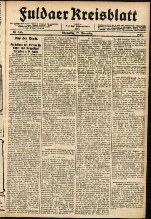 Ausgabe vom Donnerstag, den 27. November 1924.