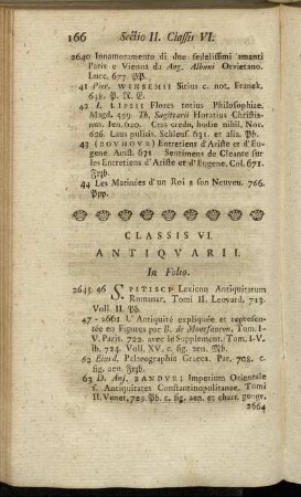 Classis VI. Antiquarii.