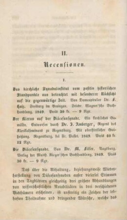 638-663 [Rezension] Haiz, Fidelis, Das kirchliche Synodal-Institut vom positiv historischen Standpunkte aus betrachtet ...