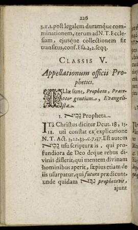 Classis V. Appellationum officii Prophetici