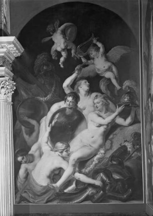 Venus mit ihren Nymphen, die Waffen des Mars bewundernd