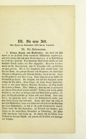 III. Die neue Zeit. Vom Beginn der Reformation (1517) bis zur Gegenwart