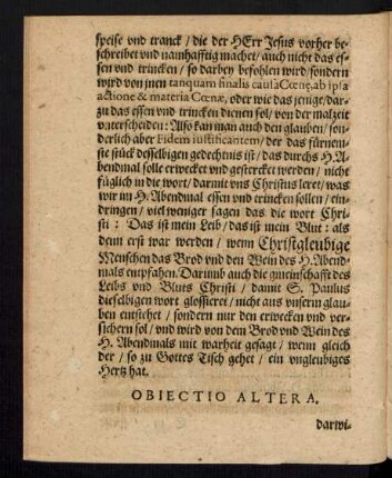 Obiectio Altera.