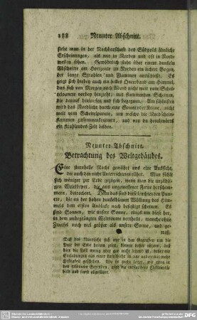 Neunter Abschnitt. Betrachtung des Weltgebäudes