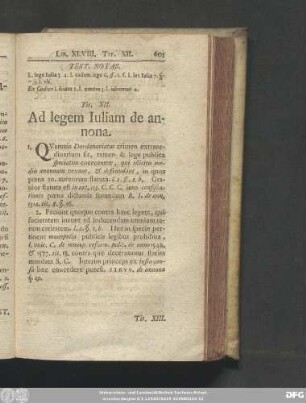 Tit. XII. Ad legem Iuliam de annona.